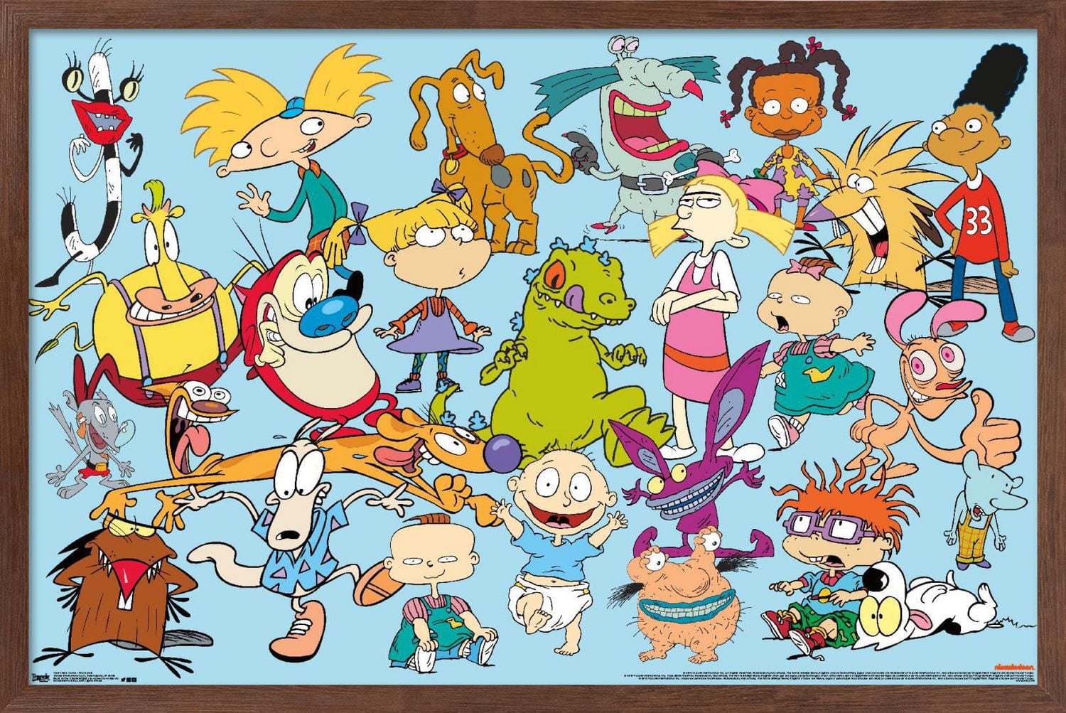Nickelodeon Characters Wall Poster, 14.725" x 22.375" Framed