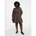 thumbnail image 3 of Terra & Sky Women's Plus Size Mini Tiered Shirt Dress, Sizes 0X-5X, 3 of 5