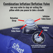 SkyRest® Inflatable Head Neck Rest Travel Pillow- Portable Made of PVC Material