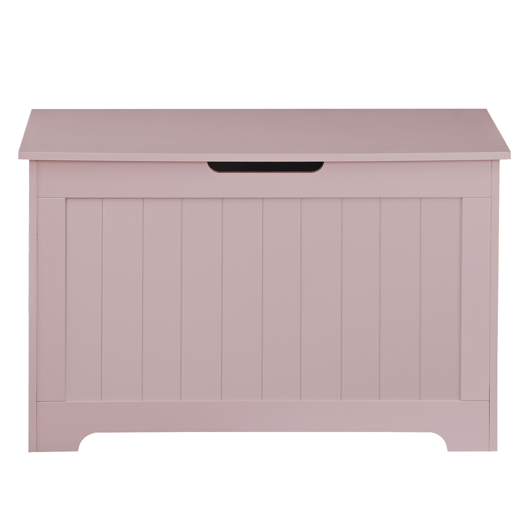 ZENSTYLE Lift Top Entryway Storage Chest/Bench with 2 Safety Hinge, Wooden Toy Box, Pink