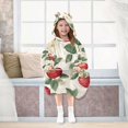 thumbnail image 7 of FORMRS Wearable Blanket Hoodie with Sleeves for Kids Cozy Flannel Sweatshirt, Apples Flower Pattern, 7 of 7
