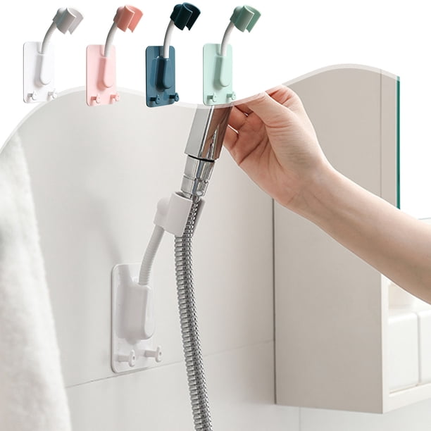 Soporte ajustable para la ducha - Sin instalación de perforación, soporte de roseta ajustable en altura para duchas de mano, ajuste universal para baño, acampada y viajes