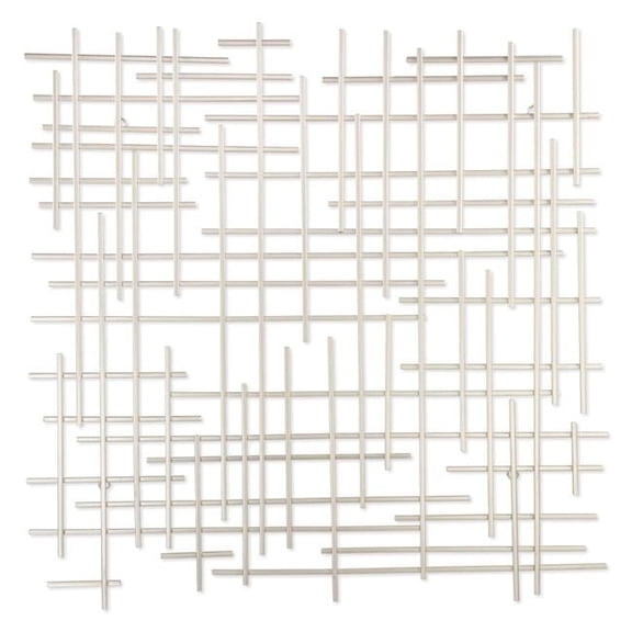 Cheungs 5803SV Iquara Square Metal Wall Art, Silver - Small