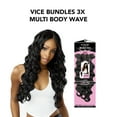thumbnail image 2 of Sensationnel Vice Bundles 3X Multi Bundle Weaving Premium Hair with 2x5 Lace Closure Multi Body Wave ( 18" 20" 22" Inch ) ( T2/BG Dark Brown / Burgundy ), 2 of 6