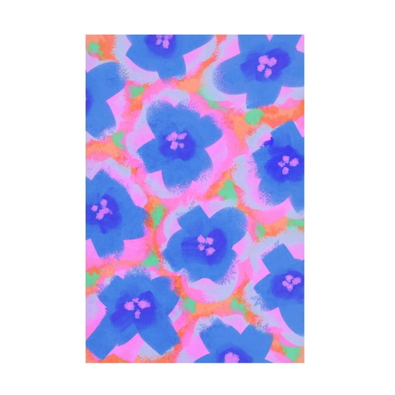 Canvas Wall Art - Treechild 'Purple Flowers Pattern' Wall Art for Living Room, Bedroom, or Office D?cor by Trademark Fine Art - 12 x 19 Inches