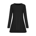 thumbnail image 4 of Idoravan Lightweight Sweaters for Women 2024 Spring Women Casual Full Long Sleeve Casual Loose Tunic Tops Crewneck Sweatshirts Black M, 4 of 6