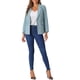 thumbnail image 2 of BLAZER DE OFICINA CHIC PARA MUJERES INSPIRADORAS, CHAQUETA DE TRAJE DE MANGA LARGA, S GRIS AZUL, 2 of 6