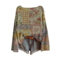 thumbnail image 1 of WTXUE Chandail Fair Isle pour Femmes Imprimé Artistique Vintage Fair Isle Chandail Rétro Blouses Légères Hauts Boho Tricot Rétro Automne Décontracté Ample Col Rond Manches Longues Chandail Ample Violet Clair TTG, 1 of 4