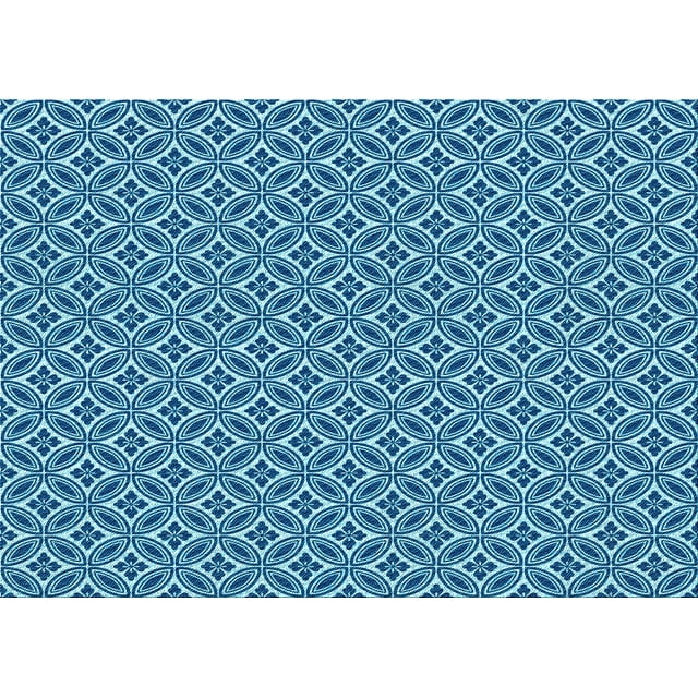 Ahgly Company Machine Washable Indoor Rectangle Transitional Blueberry Blue Area Rugs, 2' x 4'