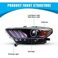 thumbnail image 5 of Projector Headlights Compatible with 2015 2016 2017 Ford Mustang Replacement Headlights w/Led DRL High Low Beam Headlamp, 5 of 9