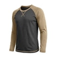 thumbnail image 5 of WIZUTIZ Men's Long Sleeve T-Shirt Color Block Raglan Sleeve Pullover Round Neck Stretchy Casual Top Polyester Viscose Spandex for Daily Outdoor Sports Wear Mens Fashion, 5 of 7