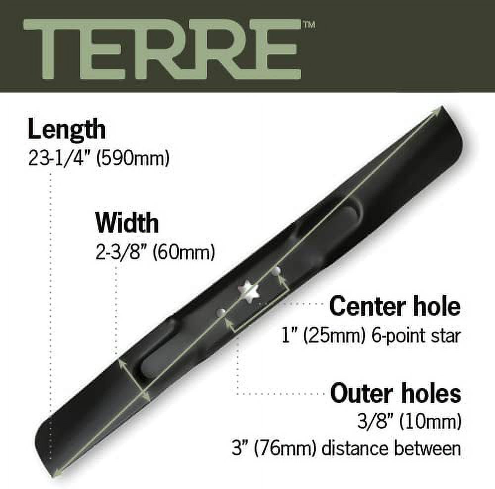 Terre 46-Inch Mulching Lawn Mower Blades for MTD, Cub Cadet, Troy-Bilt