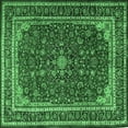 thumbnail image 1 of Ahgly Company Indoor Square Medallion Emerald Green Traditional Area Rugs, 4' Square, 1 of 4