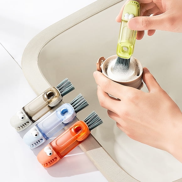 Nsxcdh Small 3 in 1 Cup Lid Brush Multi Functional Cleaning Tool Ergonomic Handle Hard to Reach Gap Mouth Cup Bottle Brush Kitchen Accessories Organizer Christmas Gifts for Grandkids