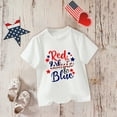 thumbnail image 4 of XIMIN Red White Blue Text Print T Shirts American Flag Short Sleeve Shirt Kids Independence Day Teenage Top Shirts Long for Toddler Boys and Girls (6-7 Years, White), 4 of 6
