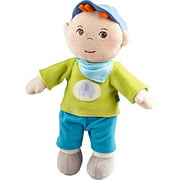 HABA Snug up Jonas - 11.5" Soft Boy Baby Doll with Embroidered Face - Machine Washable for Babies 6 Months +