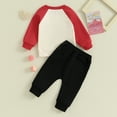 thumbnail image 3 of Bagilaanoe 2PCS Toddler Baby Girl Boy Pants Set Letter Embroidery  Long Sleeve Sweatshirt Pullover Tops + Drawstring Sweatpants 6M 12M 18M 24M 3T Kids Casual Sweatsuits, 3 of 9