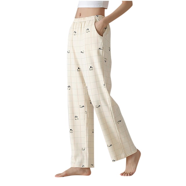 Bowake Womens Plaid Pajama Pants Stretch Comfy Lounge Pants Drawstring Sleep Bottoms Pjs Pants with Pockets