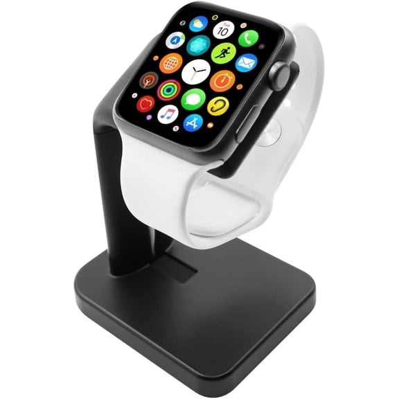 Macally Apple Watch Charger Stand for Series Ultra, 11, 10, 9, 8, 7, 6, 5, 4, 3, 2, 1, SE (44mm, 42mm, 40mm, 38mm) - iWatch AppleWatch Stand Dock - Apple Watches Charging Station - Black
