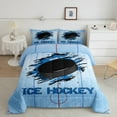 thumbnail image 2 of Feelyou Kids Ice Hockey Bedding Comforter Set, Est Sleep Sports Twin Comforter Sets, Blue Stripes Lines Reversible Bedding Set, Breathable Home Decor, 2 Pieces, 2 of 8