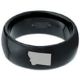 thumbnail image 2 of Tungsten Montana The Treasure State Band Ring 8mm Men Women Comfort Fit Black Dome Polished, 2 of 4