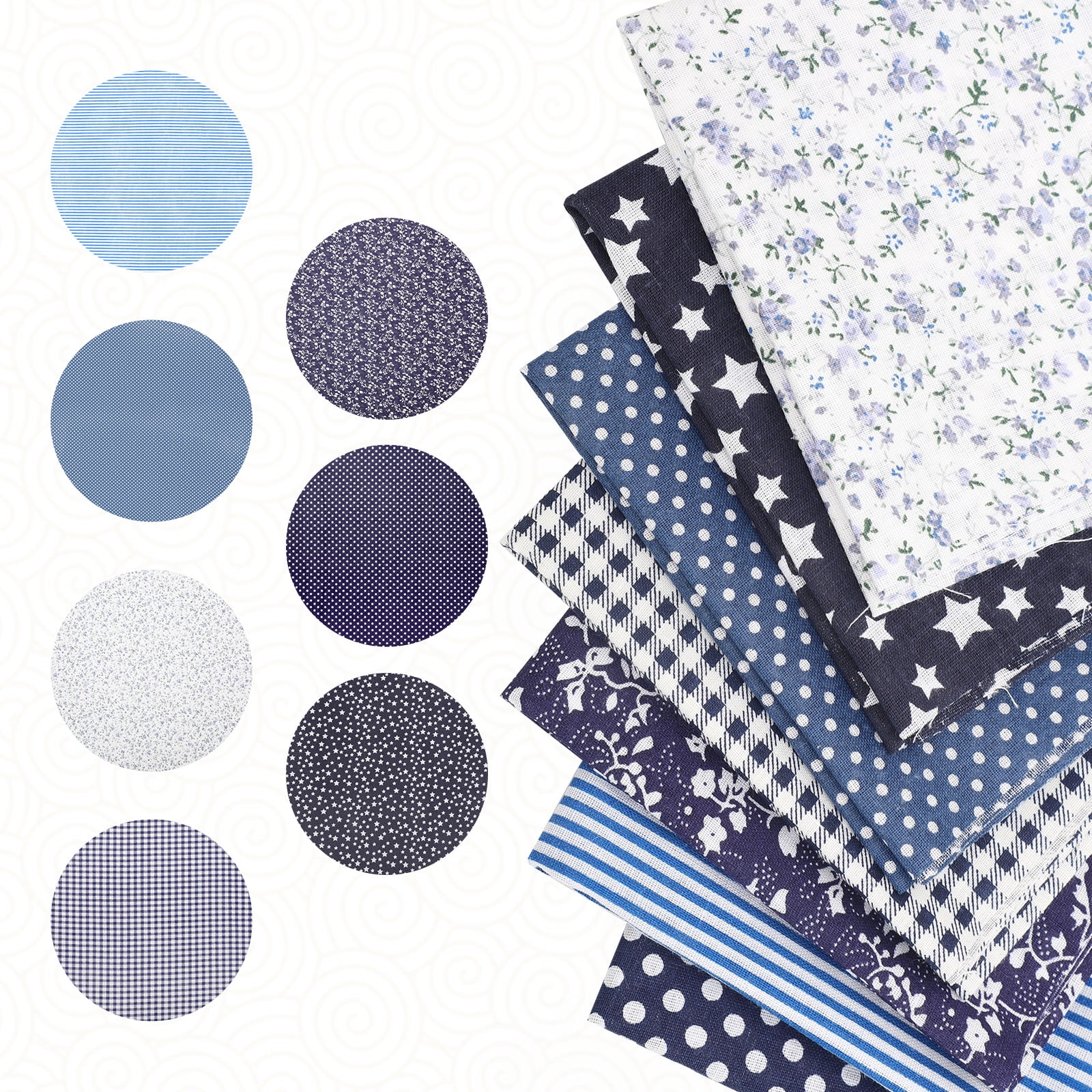 7pcs Pre-cut Floral Cotton Fabric Squares, EEEkit 20 x 20'' DIY Sewing Fabric Bundles for Quilting, Sewing, Patchwork & DIY Crafts