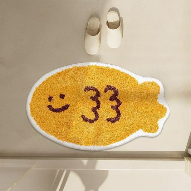 Tapete Pequeño Taiyaki de Lana de Imitación con Forma Especial para Baño, Absorbente y Antideslizante.