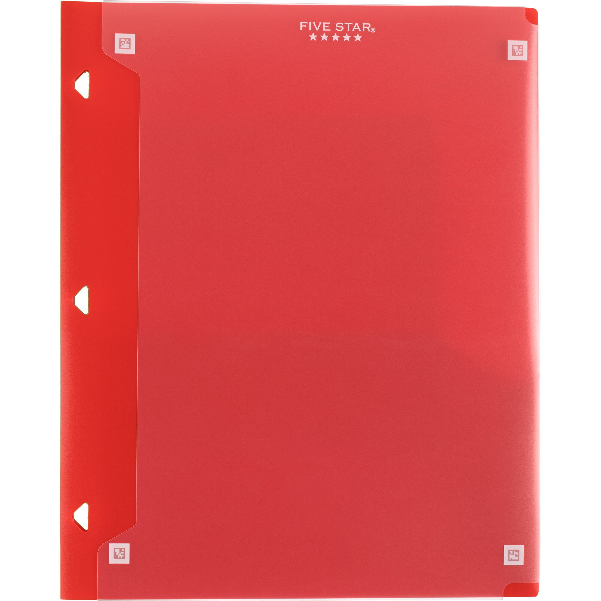 Five Star Customizable 2-Pocket Plastic Folder Plus Study App 4 Pack Black Fire