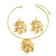 thumbnail image 5 of JUSIP Gold Flower Earrings Necklace Set Flower Jewelry Big Foral Statement Earrings for Women Summer Charm Necklace Beach Vacation Essentials, 5 of 5