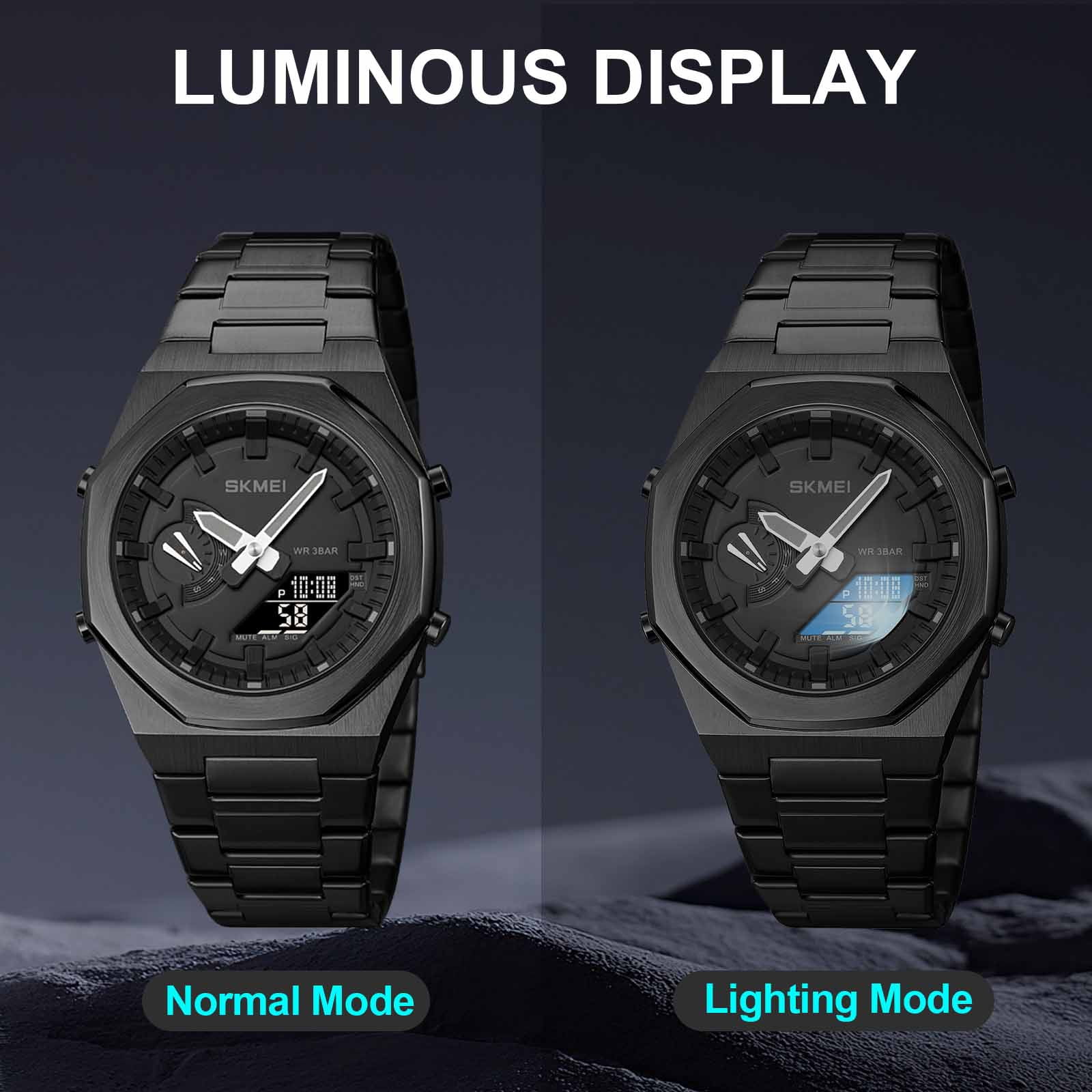 SKMEI Men's Digital Watch, Sports Waterproof Military Watches for Men LED Casual Stopwatch Alarm Tactical Men's Wrist Watches