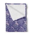 thumbnail image 2 of Boho Soft Flannel Fleece Throw Blanket, Pattern Design Outline Dreamcatchers and Roses, Cozy Plush for Indoor and Outdoor Use, 60" x 80", Lavender Dark Lavender, by Ambesonne, 2 of 5