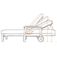 thumbnail image 2 of Seizeen 78.8" Solid Wood Outdoor Chaise Lounge, Patio Lounge Chair Reclining Daybed with Cushion, Sun Lounger Wheels & Sliding Cup Table for Backyard, Garden, Poolside, Brown Finish+Beige Cushion, 2 of 8