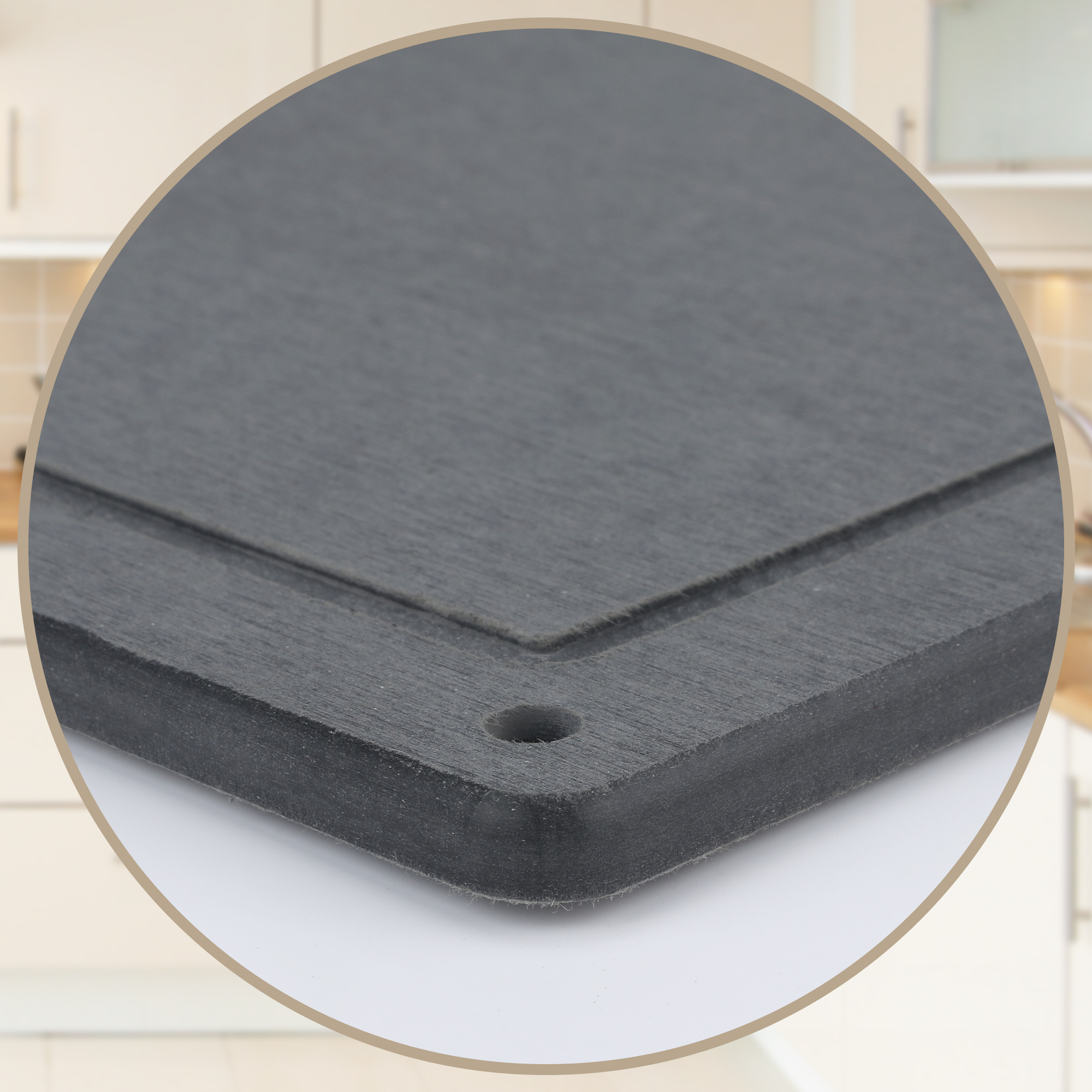 Unique Bargains Diatomaceous Stone Dish Drying Mat with Groove Dark Gray