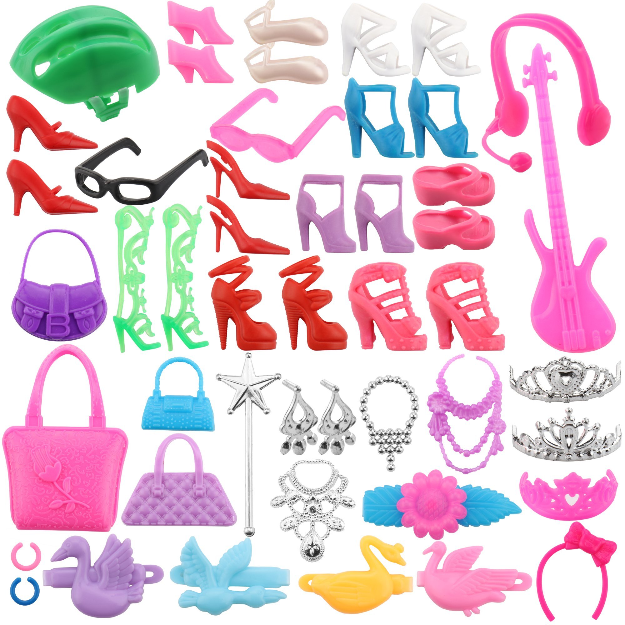 SOTOGO 85 Pcs Barbie Doll Clothes Set Include 10 Pack Barbie Clothes Party Grown