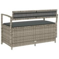 thumbnail image 4 of vidaXL Banc de Rangement de Jardin avec Coussin Gris en Rotin Poly, 4 of 5