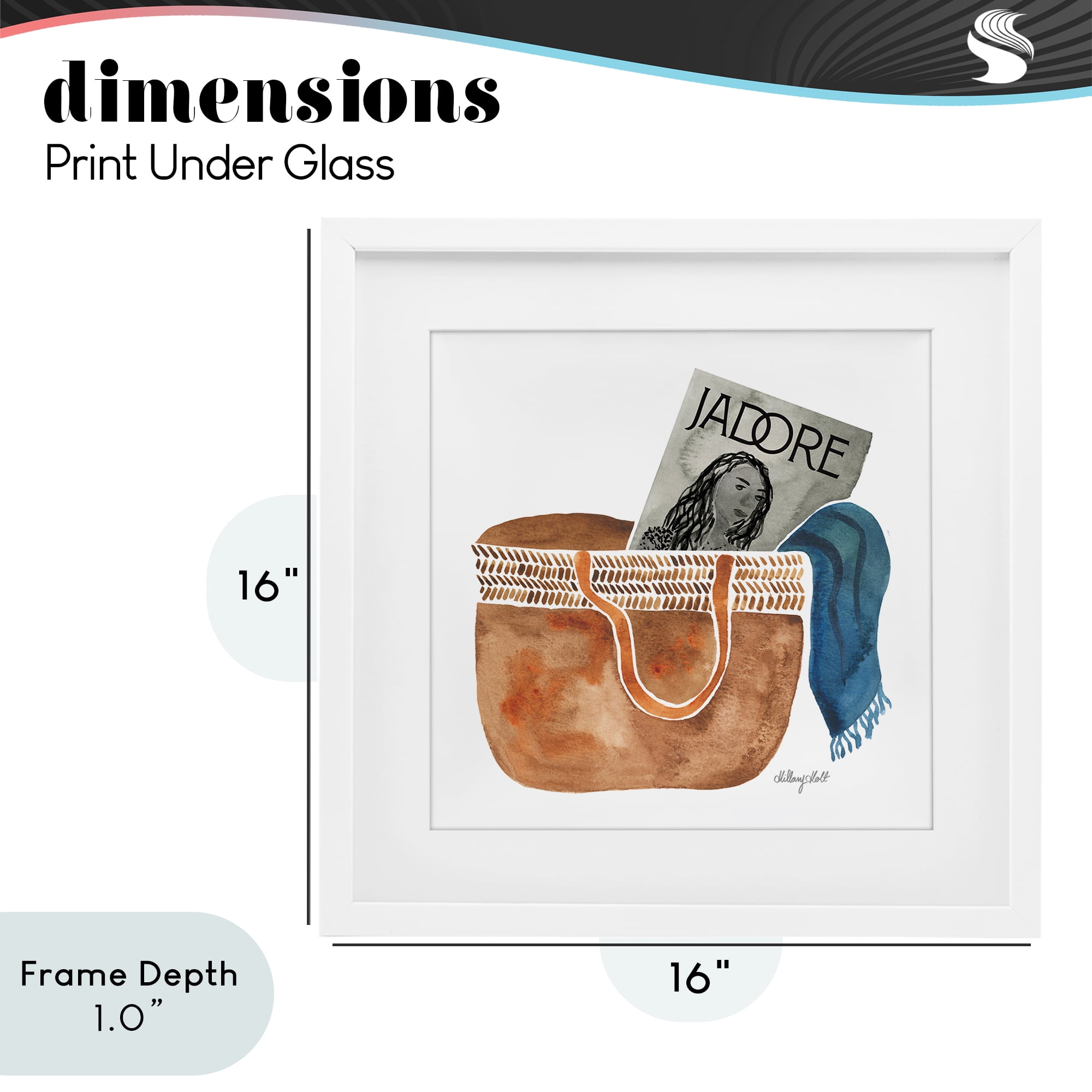 Stupell Industries Tote & Fashion Magazine White Framed Print Under Glass, design by Hillary Holt