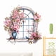 thumbnail image 1 of Adhesivos de pared con flores para ventanas, acuarela, pájaros en flor, 1 of 4
