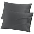 thumbnail image 1 of PiccoCasa Pure Cotton Pillowcases 2 Pcs Soft with Envelope Dark Gray King, 1 of 7