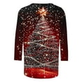 thumbnail image 5 of Fashion Fall Saving LiMoi Women's Three Quarter Sleeve Round Neck Top for the Holidays with Unique Tree Print Casual Tees Tshirts Shirts and Blouse My Items, 5 of 5