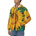 thumbnail image 3 of Kdxio Vibrant Sunflower Painting Print Men Hoodies Casual Hoodies for Men with Zip Pockets Full Zip Long Sleeve Sweatshirt Sports Hooded Jacket-XX-Large, 3 of 5
