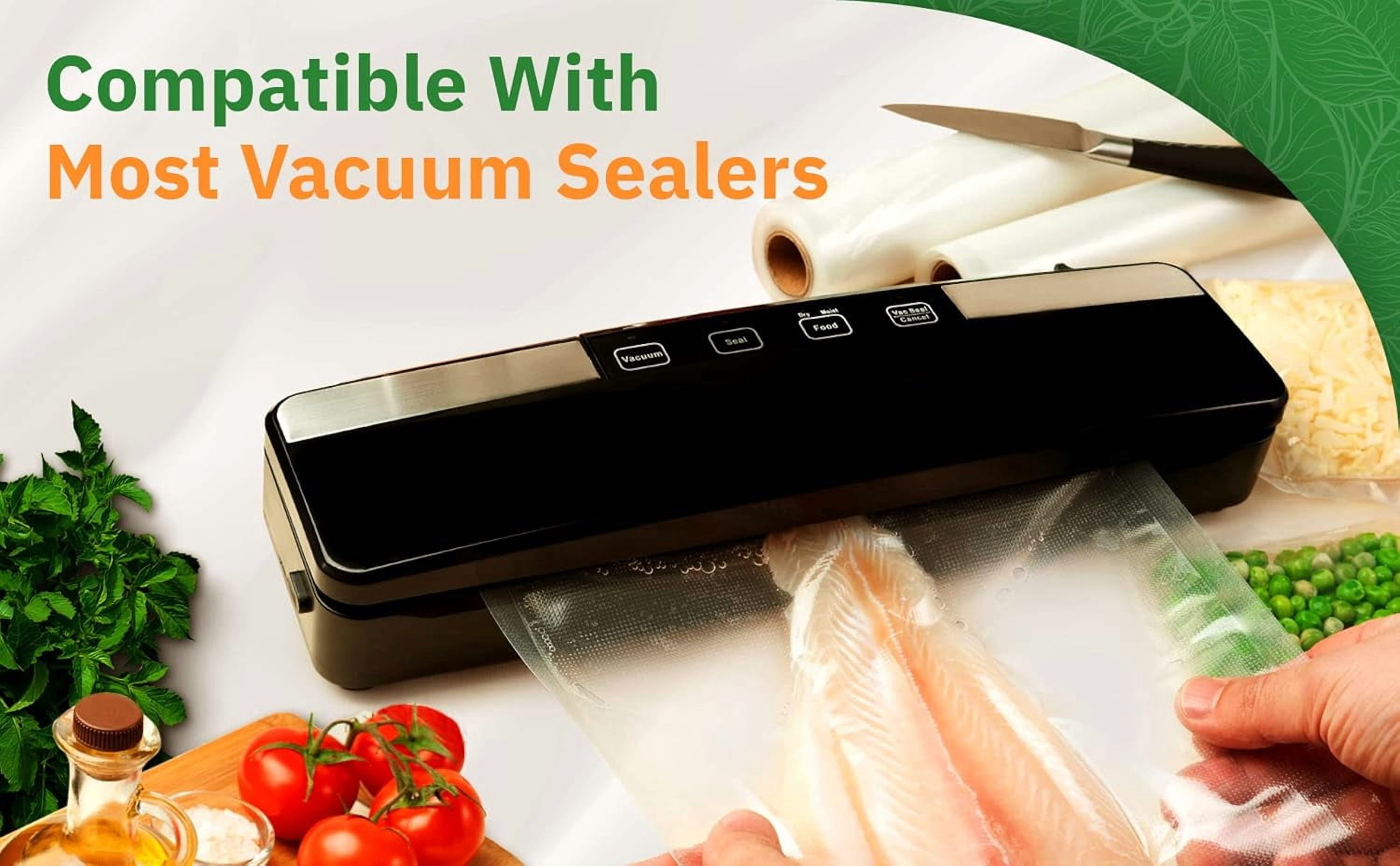 11" x 25' Vacuum Sealer Rolls, 4 Pack | 15% THICKER Embossing | Compatible with FoodSaver Machines, BPA Free, Commercial Grade Food Sealer Bags