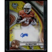 2024 Bowman University Best CJ Baxter BOA-CB Yellow Refractor Auto 63/75 Football Card