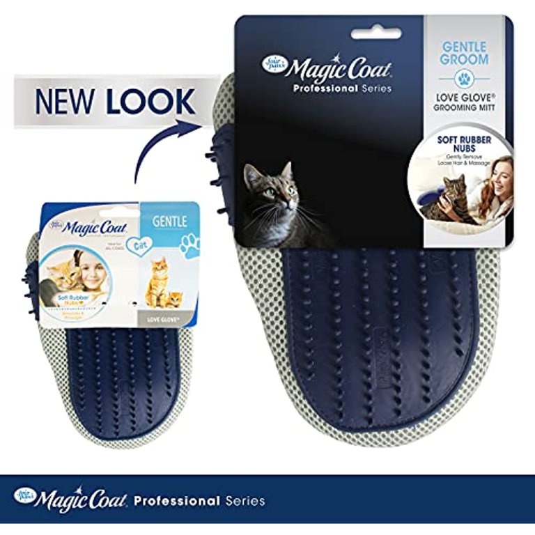Four Paws Love Glove Cat Grooming Mitt, Removes Loose Fur, Softens