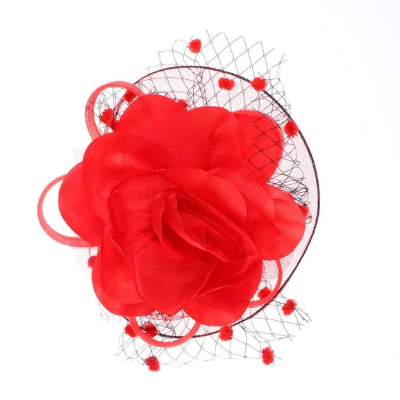 Raindrops Vintage Fabric Hair Clip for Women, Unique Red Design, Fine Craft, Stylish and Hair Accessory