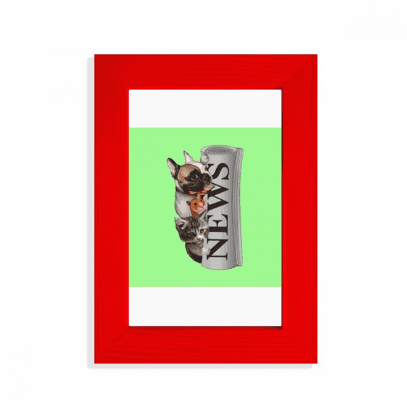 Roll Newspaper Pet Group Art Deco Fashion Picture Display Art Red Photo Frame