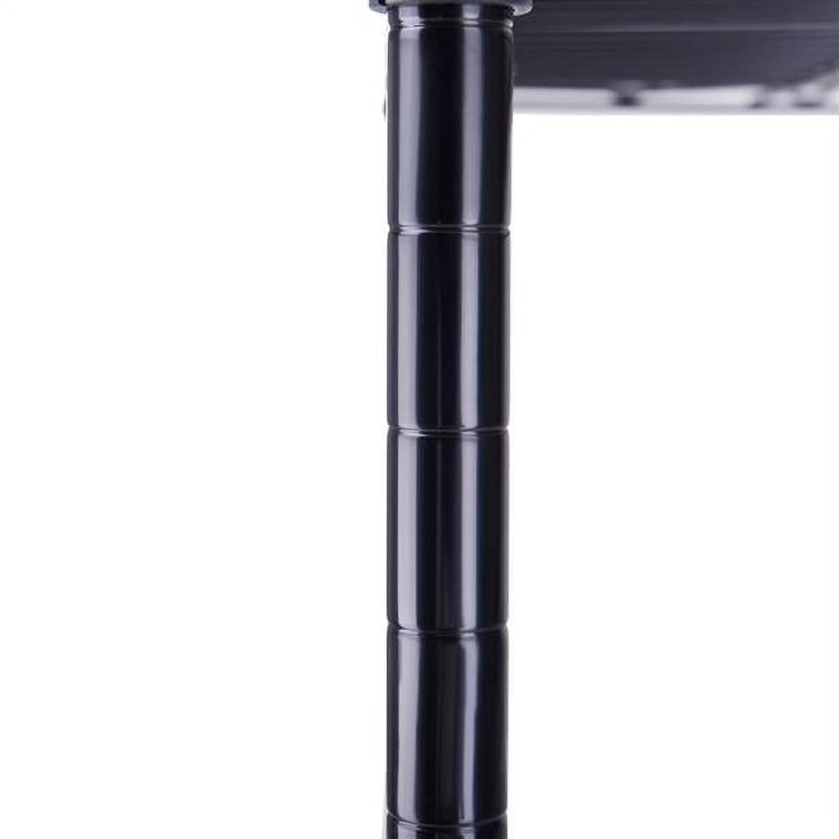 Alvantor 4 Tier Wire Shelving Unit, Metal Storage Rack with Adjustable Feet, 16"W x 12"D x 50"H, Black