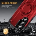 thumbnail image 6 of Designed for Samsung Galaxy S23 Armor Case with Camera Cover Stand, Shockproof Protection, Support Magnetic Wireless Charger Rugged Cover for Galaxy S23, Support Car Magnetic Holder - Red, 6 of 7