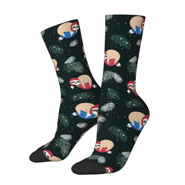Fotbe Baby Sloths Sleeping Calcetas Largas con Estampado para Hombre y Mujer – Calcetas de Compresión Transpirables y Elásticas, Viajar y Uso Diario Talla 5-11