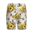 thumbnail image 2 of Lsque Bird Sunflowers Mens Sleep Pajama Shorts,Short Pajama Pants, Cotton Ultra-Soft Knit-Medium, 2 of 9