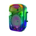 thumbnail image 3 of Open Box - QFX 8" Translucent Portable Party Speaker With Rechargeable Battery and Wired Microphone, 3 of 4
